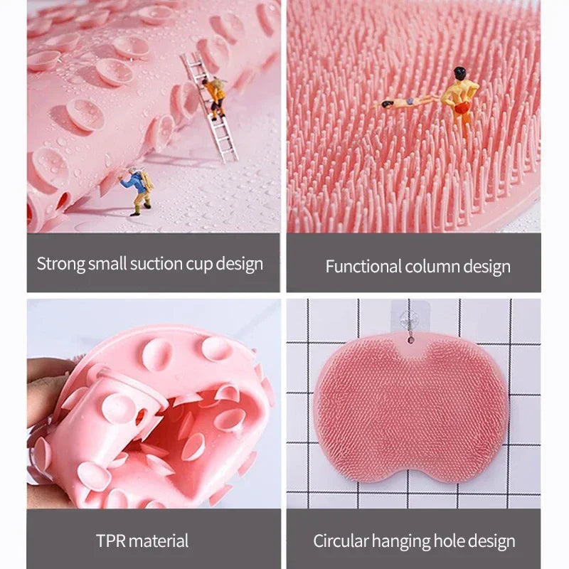 Pinkes Silikon-Fußpeeling- und Massagebürsten mit verschiedenen Designs und Funktionen