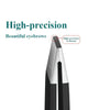 A pair of high-precision stainless steel tweezers used for eyebrow grooming.