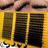 A display of DIY mega volume lash clusters in various lengths and styles for dramatic eye looks.