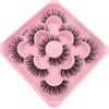 A pink plastic tray holding a set of black artificial mink eyelashes.