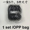A clear plastic bag containing a set of five beard shaving templates.