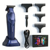 A blue Bader hair trimmer and various precision blades are displayed on a white background.