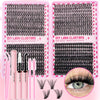 DIY Lash Clusters kit showing various lash styles and extensions for eye makeup