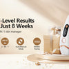 A white IPL laser hair removal epilator device displayed on a wooden surface with gift boxes.