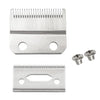 Silver professional stagger-tooth clipper blades and mounting plates for hair cutting tools