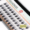 Close-up of natural wispy eyelash extensions packaged for sale