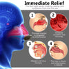 Diagram showing how the Red Light works to relieve cold symptoms by reducing inflammation and improving circulation in the na