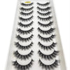 A tray of natural 3D mink false eyelashes displayed in a white plastic container.