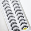 A tray of natural 3D mink false eyelashes displayed in a white packaging box.