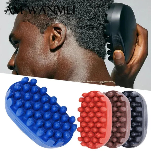 A professional hair styling twist brush shown in blue, red, and black colors.