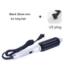 Black 32mm iron for long hair with US plug and cord