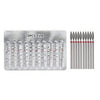 A set of 10 fine diamond nail drill bits shown in a packaging tray and loose.
