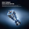 A close-up view of a high torque high speed motor for a precision nose hair trimmer.