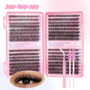 Pink box containing a DIY eyelash extension kit with 30, 40, and 50 strands of wispy faux mink lashes.