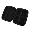 Black portable case for hair clippers and trimmers with a zippered compartment and molded slots