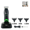 A Kemel KM-1305 electric hair trimmer with various size guards and accessories.