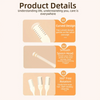 Product details showing a curved design, smooth spoon head, and 360 degree rotation of a reusable double-sided nose hair trim