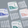 Various packaging and sets of matte finish false gel nail tips for application
