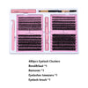 A pink DIY eyelash clusters kit featuring 480 eyelash clusters, a bond and seal tool, remover, tweezers, and an eyelash brush