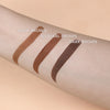 A roll of eyebrow makeup showing light brown, natural brown, and dark brown shades.
