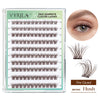 A collection of brown lash clusters for eyelash extensions, showing various lengths and density options.