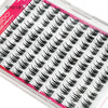 Paquete de pestañas en cluster autoadhesivas para maquillaje DIY, mostrando varios estilos de pestañas.