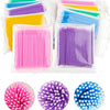 Collection de 100 pinceaux pour nettoyer et étendre les cils, dans diverses couleurs comme rose, violet, jaune et bleu