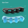 Size chart showing silicone toe separators with various sizes and dimensions.