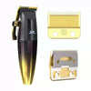 A set of JRL electric hair trimmers and grooming kits including a main body and a separate fade guard attachment.
