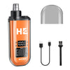 Orange portable rechargeable electric nose hair trimmer with detachable nose guard and charging cable