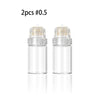 Two glass cartridges for a professional microneedling derma stamp device