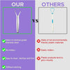 Comparison of a medical grade stainless steel tongue scraper versus non-environmentally friendly plastic alternatives.