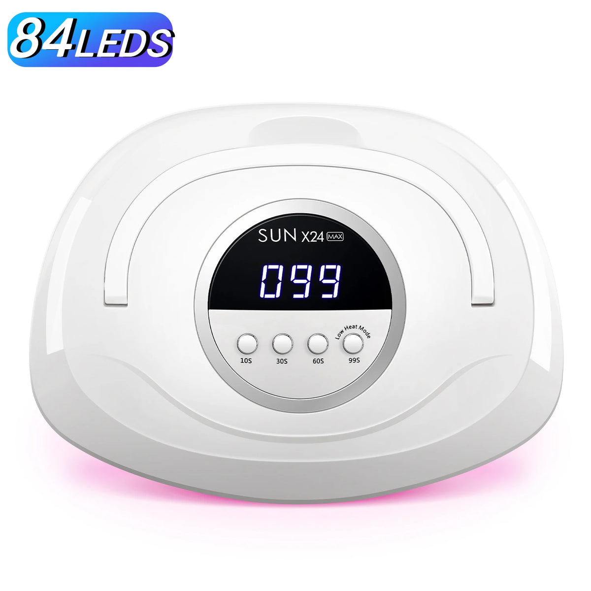 Weiße professionelle UV-LED-Nagellampe zum Aushärten von Gel-Lack mit digitaler Anzeige.