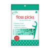 Pack of 100 floss picks with a mint taste for dental cleaning