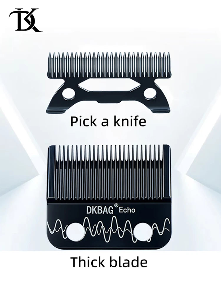 Ein Satz von zwei schwarzen Keramik-Haarschneidern, einschließlich eines Pins und einer dicken Klinge.