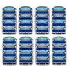 A set of premium five-blade razor replacement heads for men in blue and silver packaging.