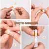 Step-by-step guide showing how to easily assemble a set of glass dropper bottles for essential oils and samples.