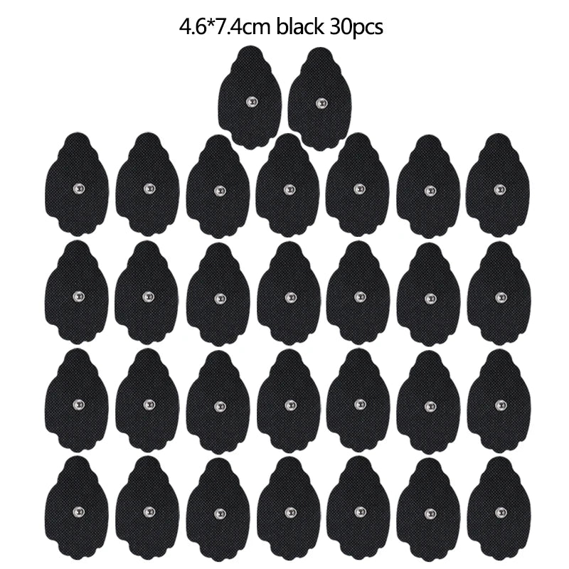 30 pieces of 4.6x7.4cm black self-adhesive conductive electrode pads