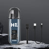A portable rechargeable electric nose hair trimmer in a silver casing rests on a dark rock.