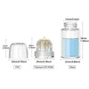 A set of microneedling derma stamps including a PVE roller and a titanium+PC+POM needle assembly with a glass container.
