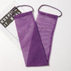Purple exfoliating African net body scrub sponge with braided handles