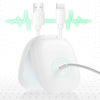 A white compact LED makeup mirror with a light green heart-line graphic and a flexible light source.