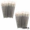 A set of 100 crystal applicator wands for lip and eyelash extensions, featuring silver and nude tips.
