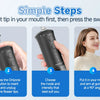 Five simple steps showing how to use an electric water flosser oral irrigator for cleaning teeth.