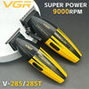 A pair of VGR Super Power 9000RPM electric hair clippers, model V-285/285T, shown against a dark background.