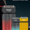 Three colors of Kemel KM-T396 electric foil shavers displayed on a dark, rocky surface.