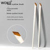 A set of Woko Blade eyeliner brushes in cloud porcelain series showing the brush head and full brush.
