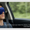 Un homme portant un masque bleu est assis dans une voiture, suggérant le confort du voyage.