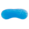 Un oreiller de glace bleu translucide en forme de masque pour la relaxation.