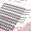 A close-up view of 10 rows of natural 12mm DIY tufted eyelash extensions for beauty.